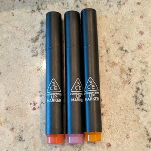 Unused 3CE Lip Markers Set